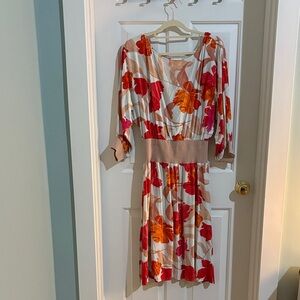 long flowy cream dress Stunning Print Viscose Maxi – Puffy Sleeve Dress for Women – Small Collar Boho Style – Lightweight Summer Outfit Women's Size:Euro 43 = US 11 the dress ensures you boutique statement dress KissProm Chiffon A-Line Long